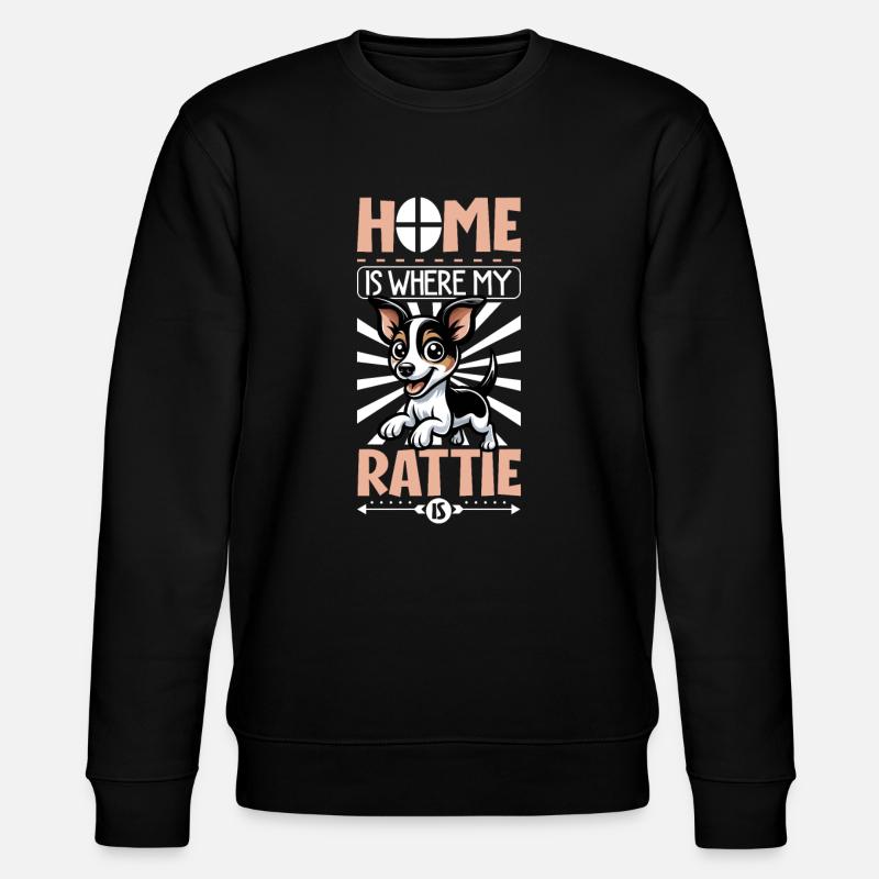 Zuhause - Rat Terrier - Stanley/Stella Unisex Bio-Sweatshirt CHANGER  - Schwarz