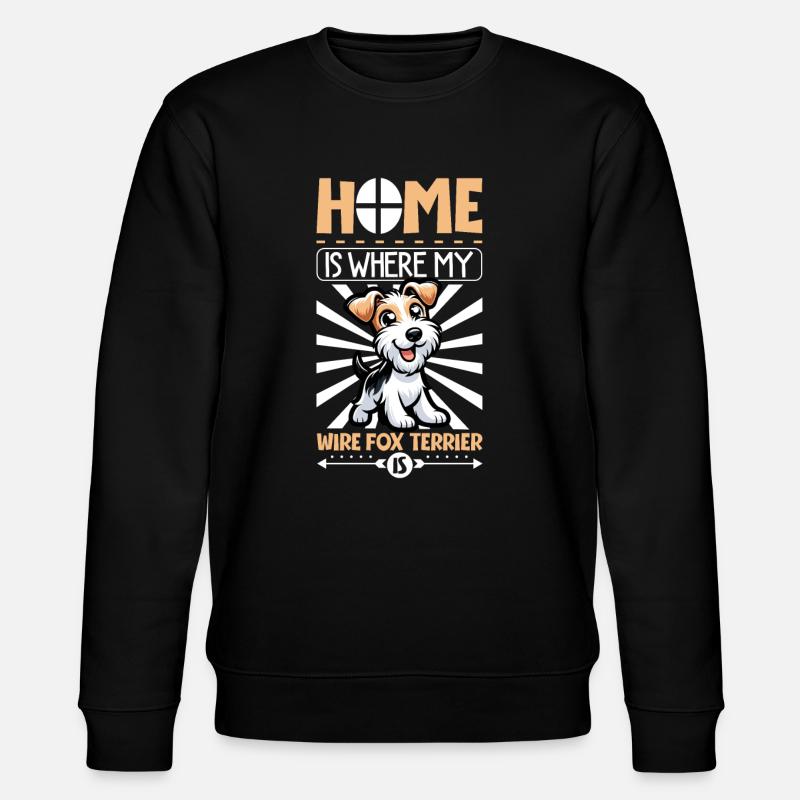 Zuhause - Drahthaar-Foxterrier - Stanley/Stella Unisex Bio-Sweatshirt CHANGER  - Schwarz