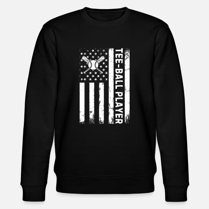 Tee-ball player US Flag Tee-ball - Stanley/Stella Unisex Bio-Sweatshirt CHANGER  - Schwarz