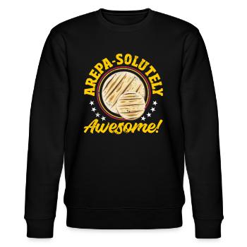 Arepas Kolumbianisch Venezoela Essen - Stanley/Stella Unisex Bio-Sweatshirt CHANGER  - Schwarz - Vorne - Nik (191cm) & Marisol (170cm)