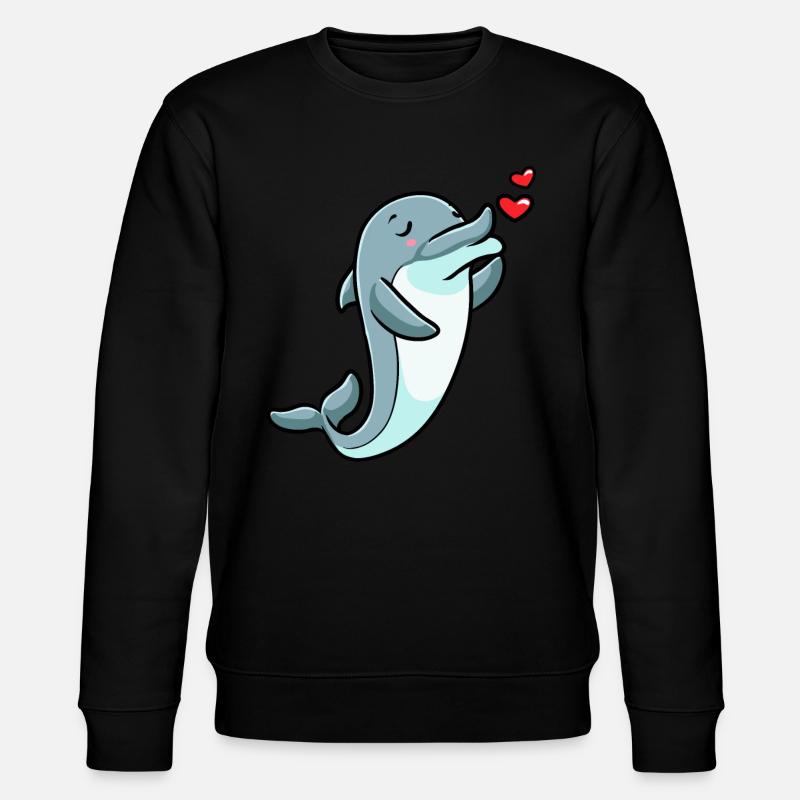 Delfin Emoticon - Stanley/Stella Unisex Bio-Sweatshirt CHANGER  - Schwarz