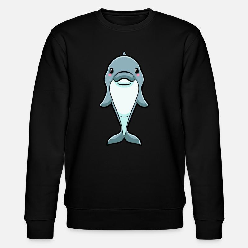 Delfin Emoticon - Stanley/Stella Unisex Bio-Sweatshirt CHANGER  - Schwarz