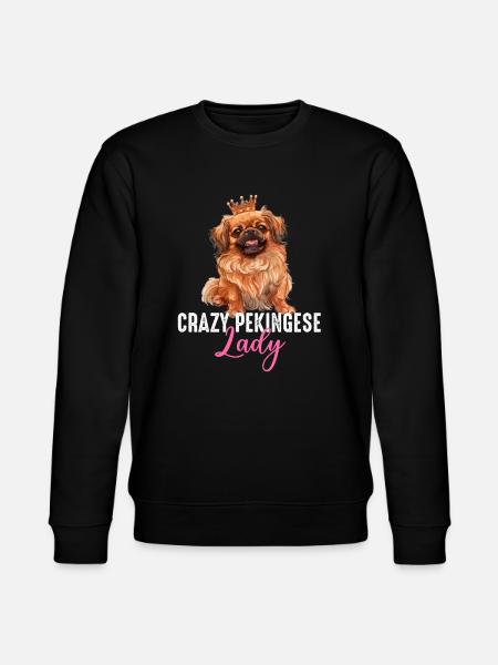 Crazy Pekingese lady - Stanley/Stella CHANGER Unisex Organic Sweatshirt - black