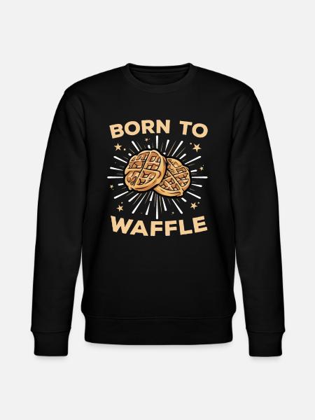 Born To Wafels Wafels Wafel Ontbijt Gebak - Stanley/Stella Uniseks bio-sweatshirt CHANGER  - zwart