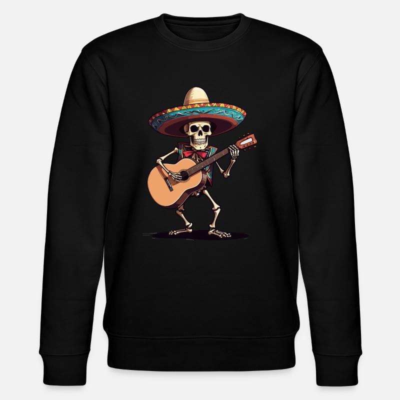 Guitariste squelette mariachi mexicain - Sweat bio CHANGER Stanley/Stella Unisexe - noir