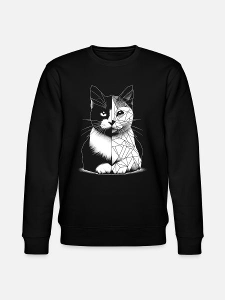 Geometric polygonal cat - Stanley/Stella CHANGER Unisex Organic Sweatshirt - black