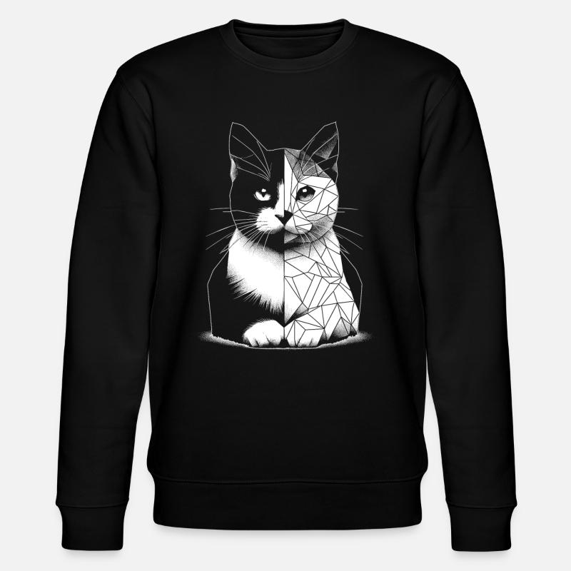 Chat polygonal géométrique - Sweat bio CHANGER Stanley/Stella Unisexe - noir