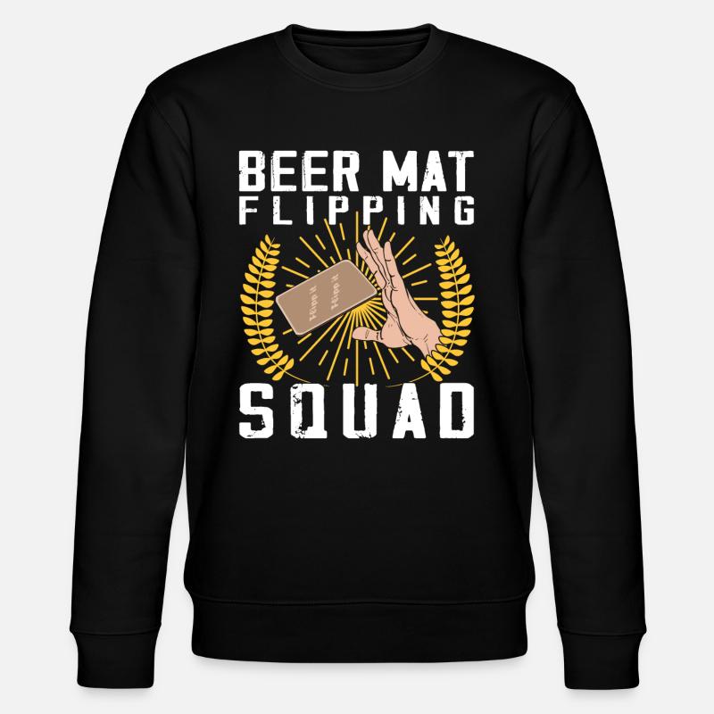 Bierdeckel Umdrehen Spiel Bier - Stanley/Stella Unisex Bio-Sweatshirt CHANGER  - Schwarz