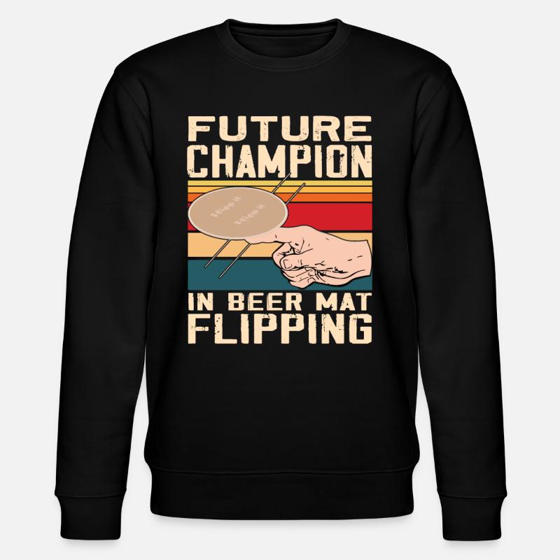 Coasters Flip Game Beer - Stanley/Stella CHANGER Unisex Organic Sweatshirt - black