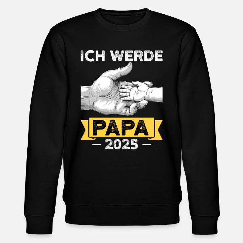 Ich werde Papa 2025 - Stanley/Stella Unisex Bio-Sweatshirt CHANGER - Schwarz