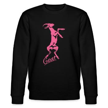 Ziegen-yoga-meditation, Yoga-kurs, Yoga - Stanley/Stella Unisex Bio-Sweatshirt CHANGER  - Schwarz - Vorne - Nik (191cm) & Marisol (170cm)