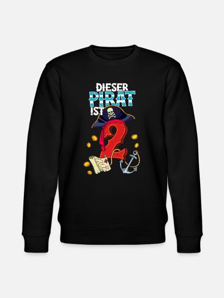 2nd Birthday Pirates - Stanley/Stella CHANGER Unisex Organic Sweatshirt - black