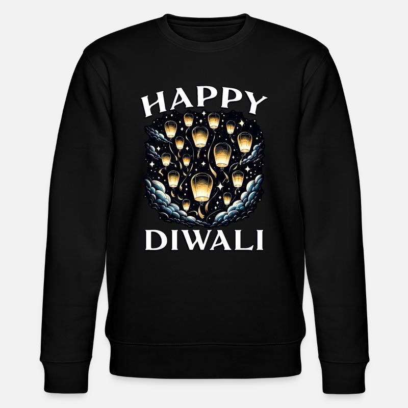 Happy Diwali - Stanley/Stella Unisex Bio-Sweatshirt CHANGER  - Schwarz