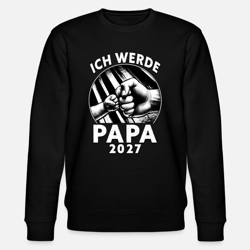 Ich werde Papa 2027 - Stanley/Stella Unisex Bio-Sweatshirt CHANGER  - Schwarz