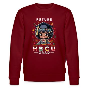 Future HBCU - Stanley/Stella Unisex Bio-Sweatshirt CHANGER  - Burgunderrot - Vorne - Nik (191cm) & Marisol (170cm)