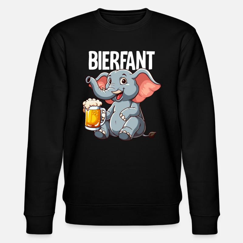 Bierfant Elefant Bier - Stanley/Stella Unisex Bio-Sweatshirt CHANGER  - Schwarz