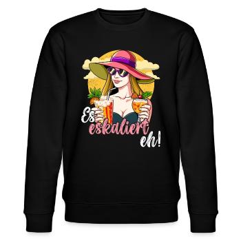 Es Eskaliert Eh - Stanley/Stella Unisex Bio-Sweatshirt CHANGER  - Schwarz - Vorne - Nik (191cm) & Marisol (170cm)