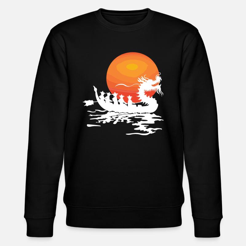 Lustiges Drachenboot-paddel - Stanley/Stella Unisex Bio-Sweatshirt CHANGER  - Schwarz