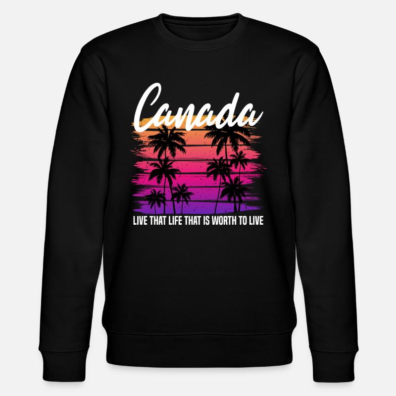 Canada Retro - Stanley/Stella CHANGER Unisex Organic Sweatshirt - black