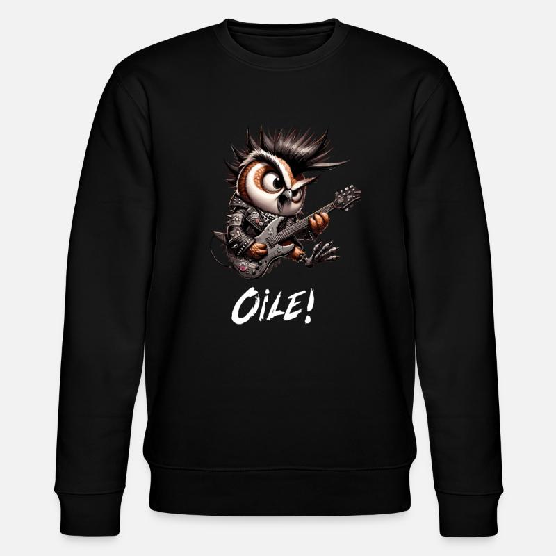 Punker Eule - Oile - Oi Punk - Stanley/Stella Unisex Bio-Sweatshirt CHANGER  - Schwarz