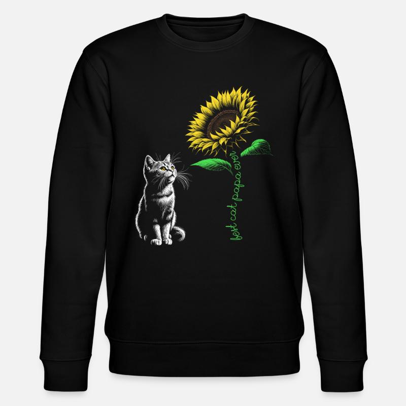 Best Cat Papa Ever - Stanley/Stella CHANGER Unisex Organic Sweatshirt - black