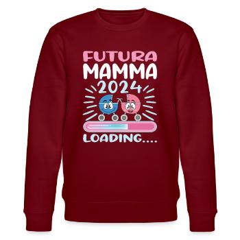 Super Mamma 2024 Loading - Stanley/Stella CHANGER Unisex Organic Sweatshirt - burgundy - Front - Nik (191cm) & Marisol (170cm)