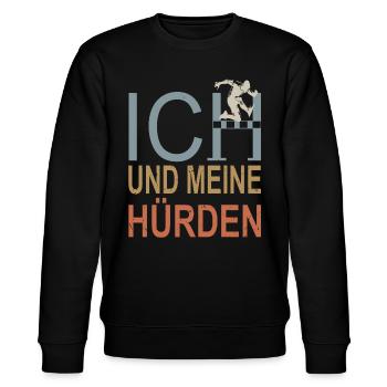 Hindernislauf Leichtathlet Hürdenläufer - Stanley/Stella Unisex Bio-Sweatshirt CHANGER  - Schwarz - Vorne - Nik (191cm) & Marisol (170cm)