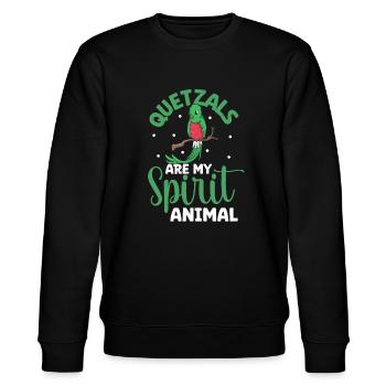 Lieblingstier - Quetzal - Stanley/Stella Unisex Bio-Sweatshirt CHANGER  - Schwarz - Vorne - Nik (191cm) & Marisol (170cm)