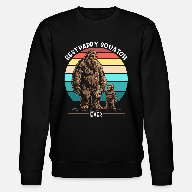 Best Pappy Squatch Ever - Stanley/Stella CHANGER Unisex Organic Sweatshirt - black