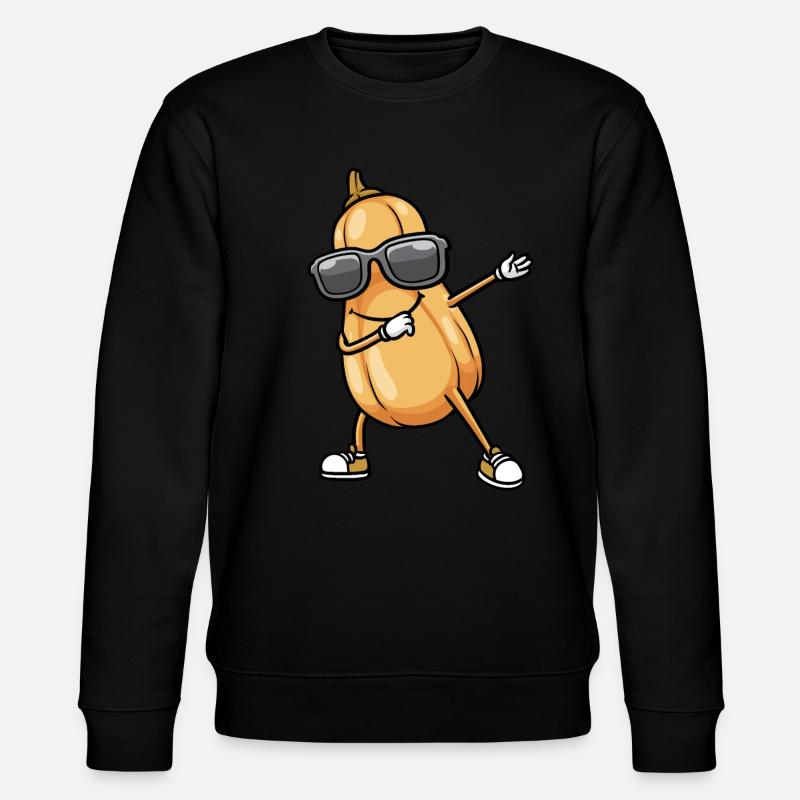 Butternut Pumpkin Dancing Vegan Vegetables - Stanley/Stella CHANGER Unisex Organic Sweatshirt - black