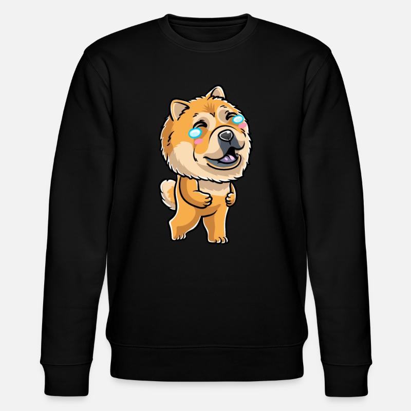 Chow-chow-hund-emoticon - Stanley/Stella Unisex Bio-Sweatshirt CHANGER  - Schwarz