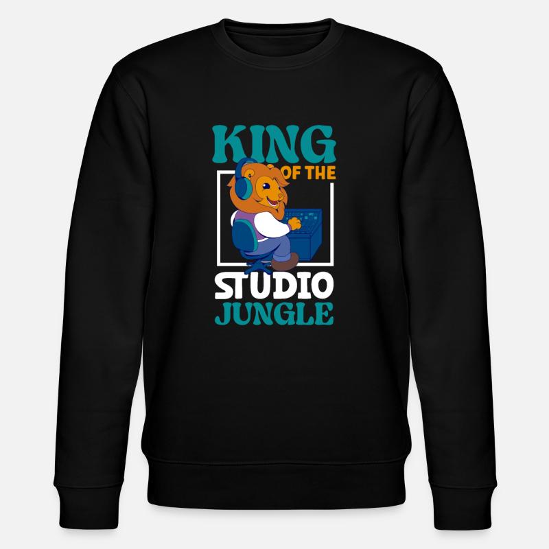 Löwe am Mischpult - Tontechnik - Stanley/Stella Unisex Bio-Sweatshirt CHANGER  - Schwarz