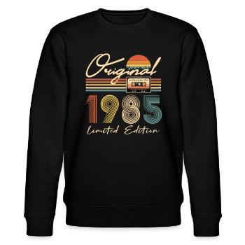 40th Birthday Original 1985 40 Years Old Gift - Stanley/Stella CHANGER Unisex Organic Sweatshirt - black - Front - Nik (191cm) & Marisol (170cm)