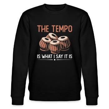 The pace is what I say, it is - Stanley/Stella CHANGER Unisex Organic Sweatshirt - black - Front - Nik (191cm) & Marisol (170cm)