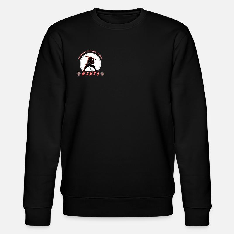 Ninja-Krieger-Emblem – Kampfsport-Design - Stanley/Stella Unisex Bio-Sweatshirt CHANGER  - Schwarz