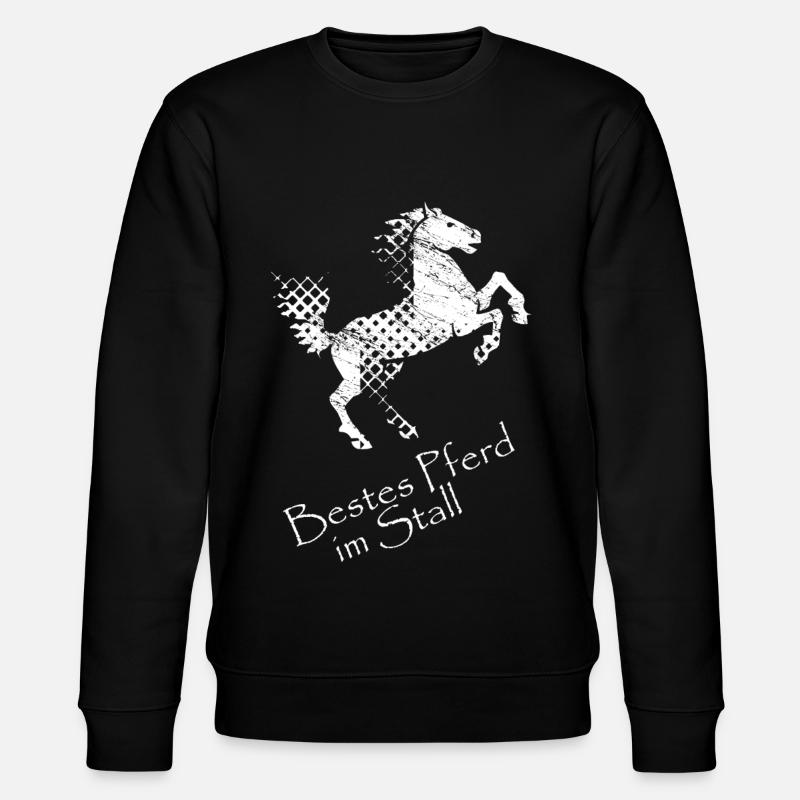 Bestes Pferd im Stall - Stanley/Stella Unisex Bio-Sweatshirt CHANGER  - Schwarz