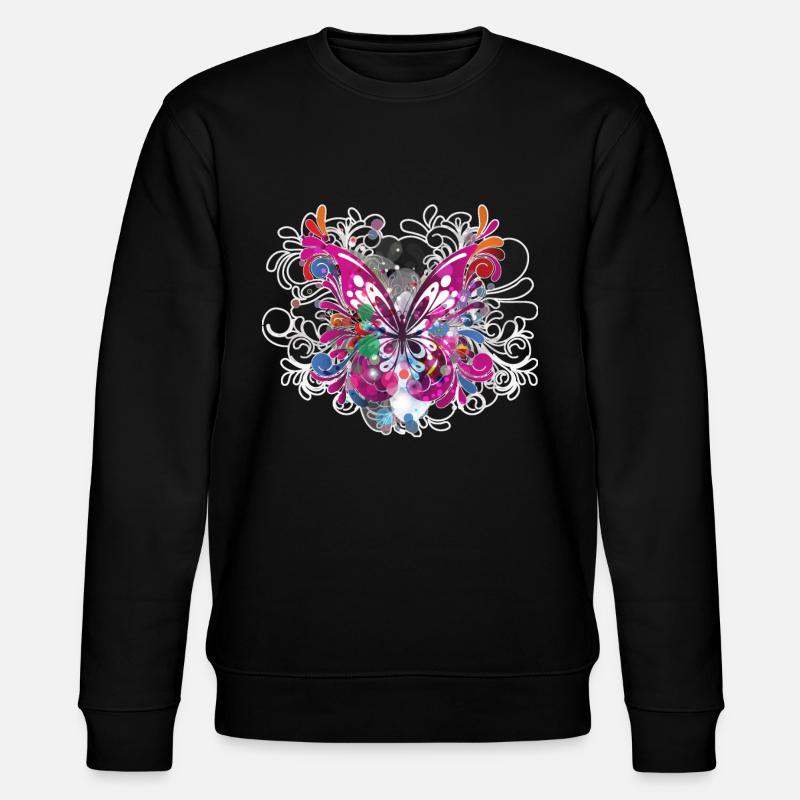 Papillon papillon insecte papillon - Sweat bio CHANGER Stanley/Stella Unisexe - noir