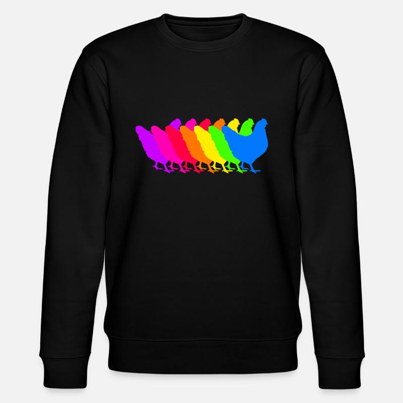 Bunte Hühner Truppe - Stanley/Stella Unisex Bio-Sweatshirt CHANGER  - Schwarz