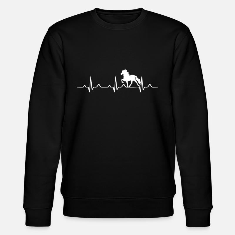 Islandpferd Herzschlag - Stanley/Stella Unisex Bio-Sweatshirt CHANGER  - Schwarz