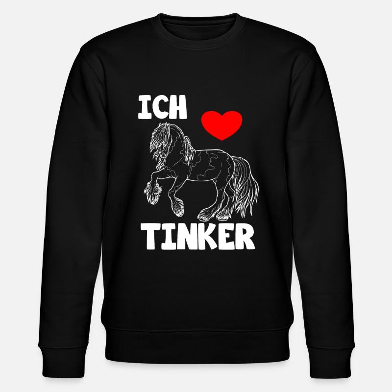 Ich liebe Tinker Pferde - Stanley/Stella Unisex Bio-Sweatshirt CHANGER  - Schwarz
