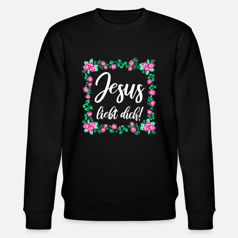 Jesus Liebt Dich - Stanley/Stella Unisex Bio-Sweatshirt CHANGER - Schwarz