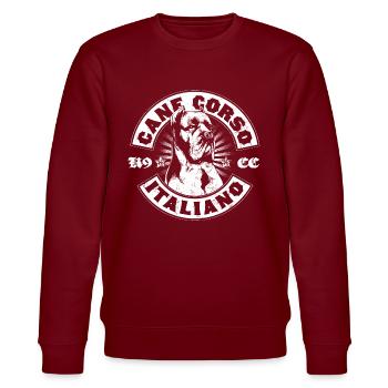 Cane Corso - Stanley/Stella CHANGER Unisex Organic Sweatshirt - burgundy - Front - Nik (191cm) & Marisol (170cm)