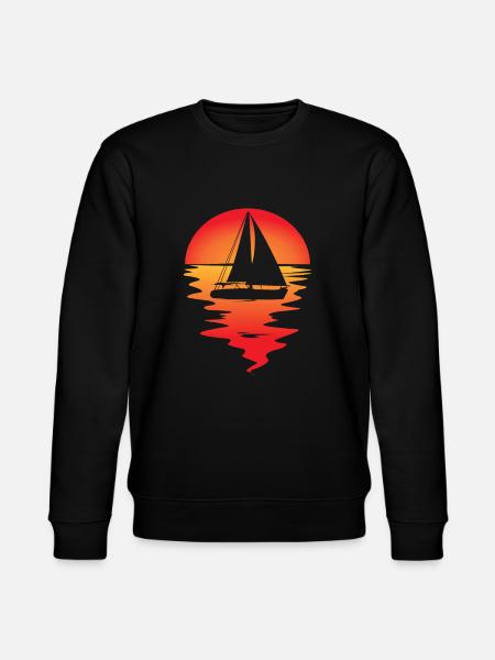 Sailboat Sunset Sailor Sailing Ship - Stanley/Stella CHANGER Unisex Organic Sweatshirt - black