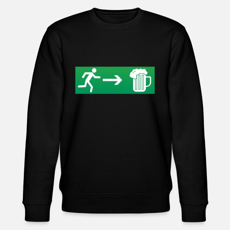 Emergency exit beer - Stanley/Stella CHANGER Unisex Organic Sweatshirt - black