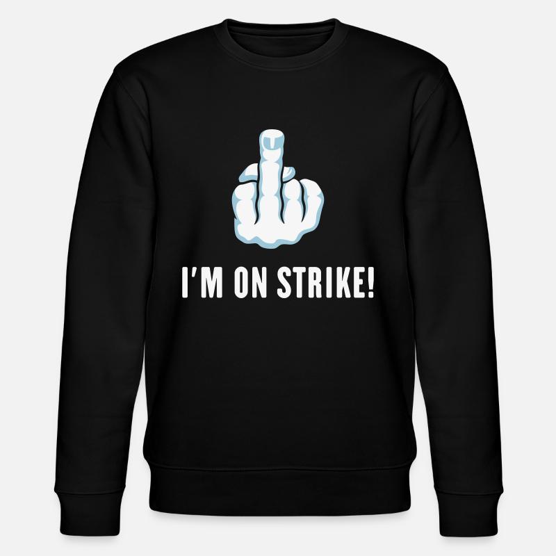 Langfingeren – Jeg streiker! (Picket) - Stanley/Stella CHANGER økologisk unisex-sweatshirt - svart