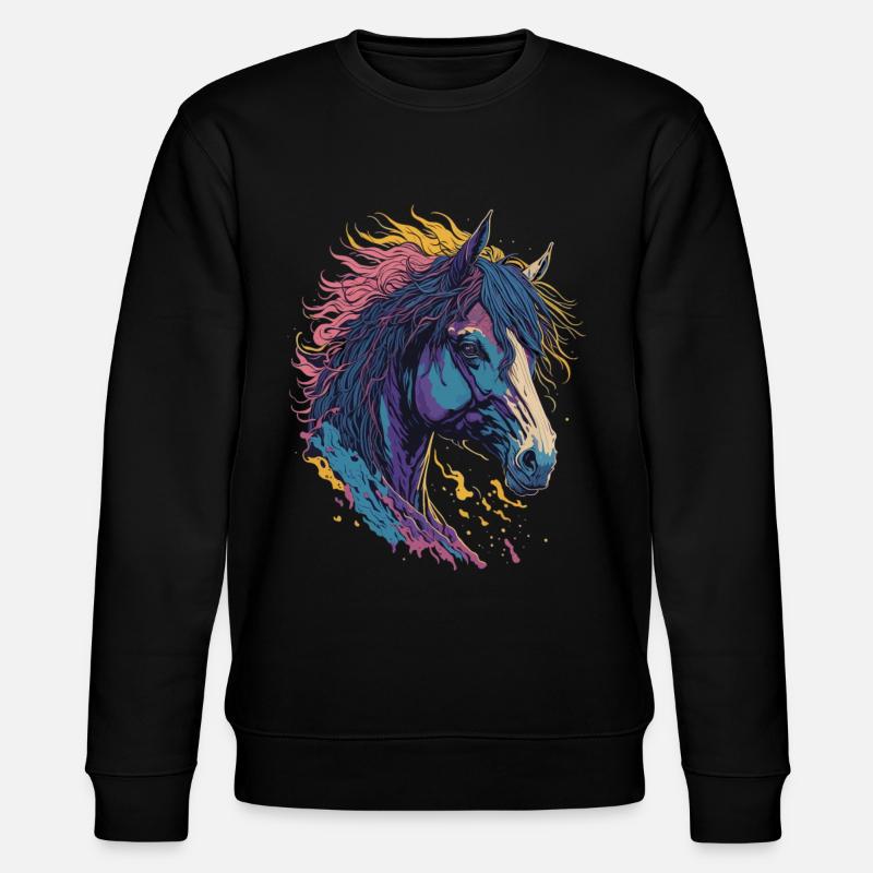 Pop Art Horse - Stanley/Stella Unisex Bio-Sweatshirt CHANGER  - Schwarz