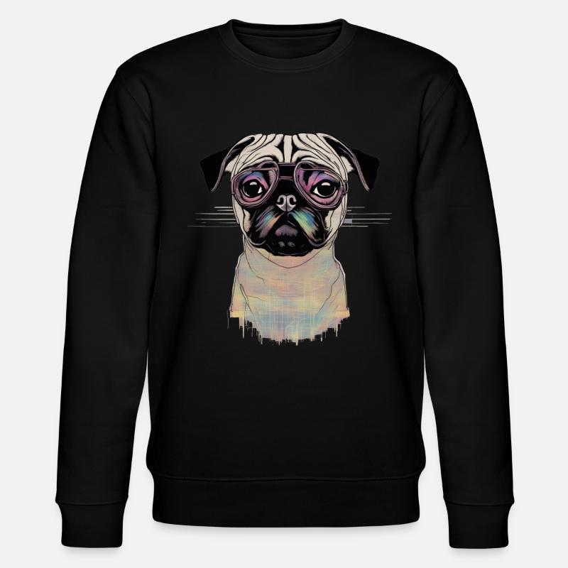 Mops - Stanley/Stella Unisex Bio-Sweatshirt CHANGER  - Schwarz