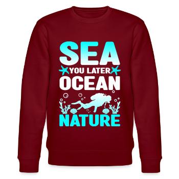 Meeresbiologie Delfin | Meeresbiologe Geschenkidee - Stanley/Stella Unisex Bio-Sweatshirt CHANGER  - Burgunderrot - Vorne - Nik (191cm) & Marisol (170cm)