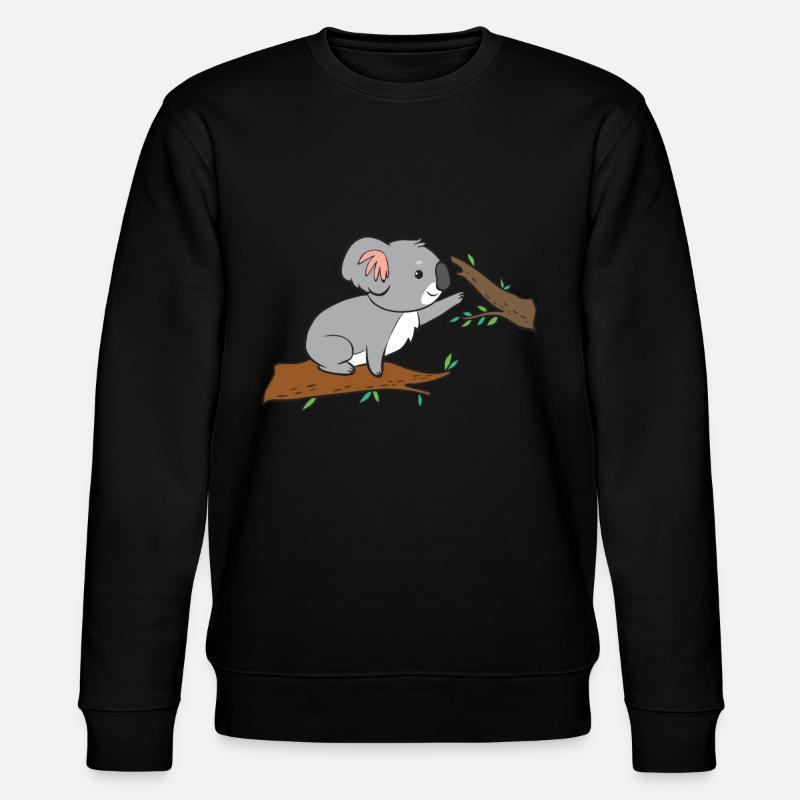 Koala - beim klettern - Stanley/Stella Unisex Bio-Sweatshirt CHANGER  - Schwarz