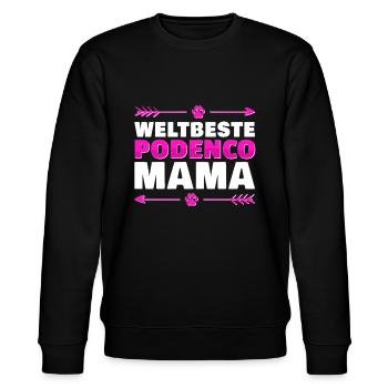 Weltbeste Podenco Mama spanischer Jagdhund Spruch - Stanley/Stella Unisex Bio-Sweatshirt CHANGER  - Schwarz - Vorne - Nik (191cm) & Marisol (170cm)